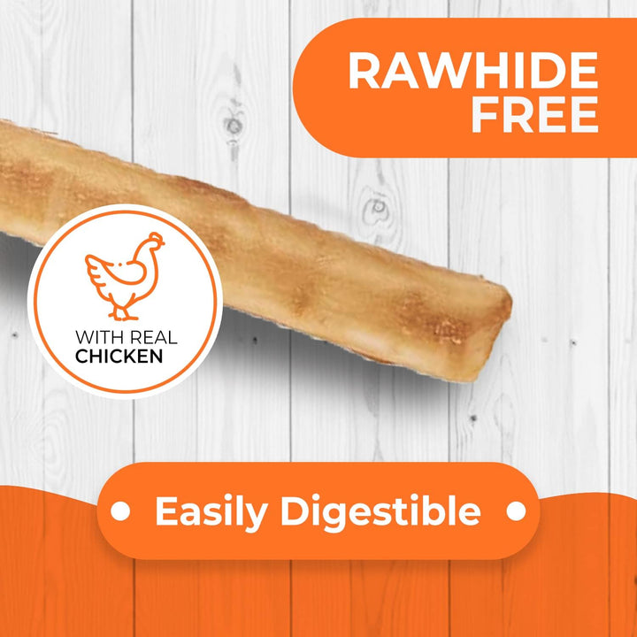 Chicken Recipe Chew - Rawhide Free Dog Treats - Made from USA Raised Chicken - All-Natural and Easily Digestible - 40 Pack of 5 Inch Stick Chews