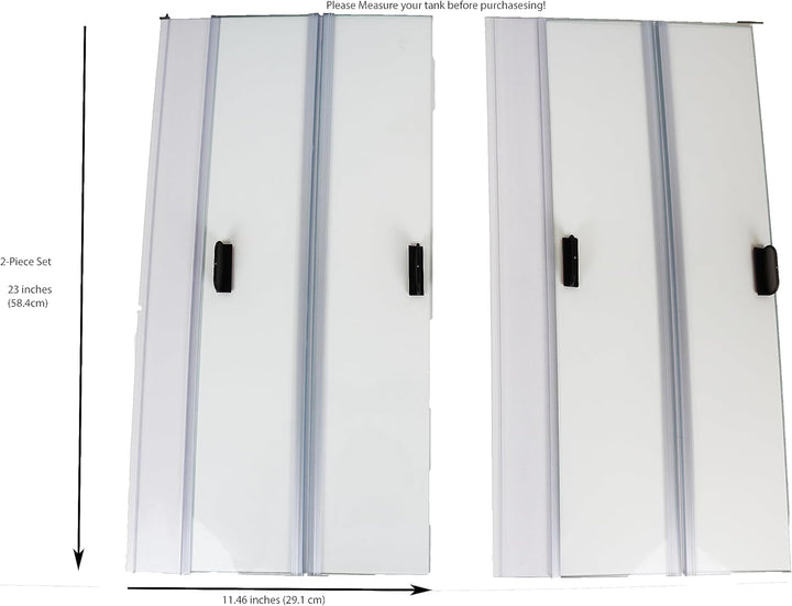Glass Canopy 2Piece Set for Marineland 55 Gallon Aquarium Fish Tank (Each Piece Measure 23 X 11.46 X 0.16In)