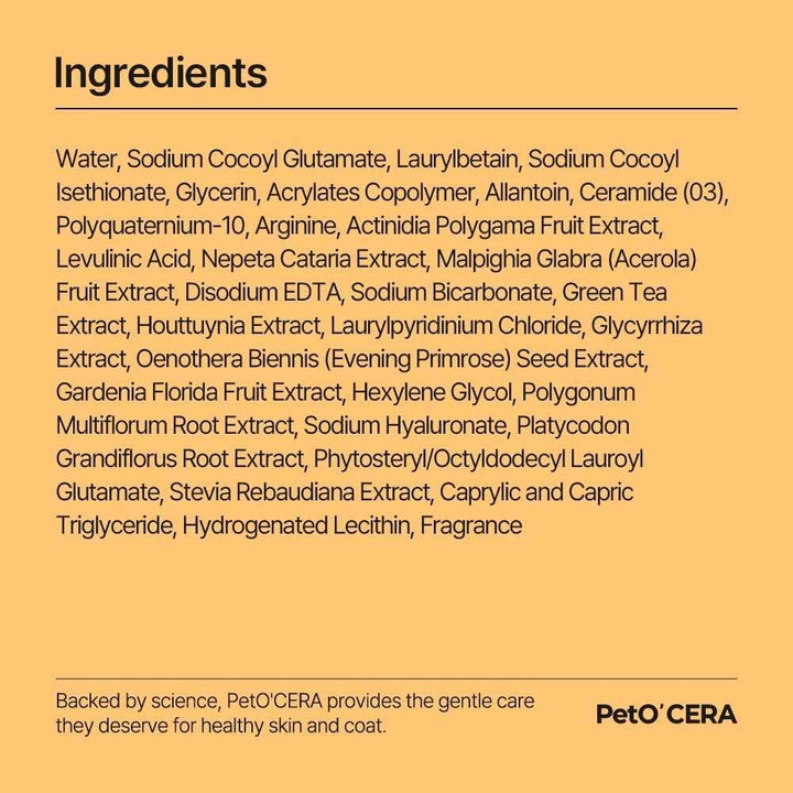 Peto’Cera All-In-One Cat Shampoo and Conditioner | Hypoallergenic Cat Skin & Coat Care | Itch Relief, Moisturizing & Rejuvenating | Veterinarian Approved and Formulated (10.1Oz, 300Ml)