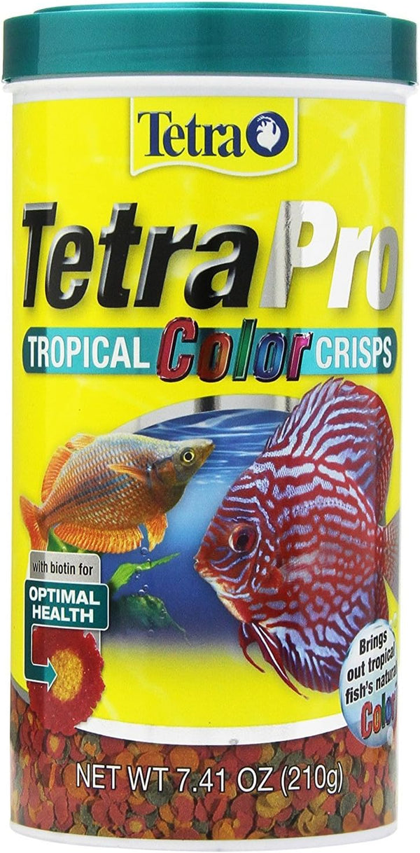 pro Tropical Color Crisps, Fish Food with Natural Color Enhancers, Tropical Fish Food, 7.41 Ounces