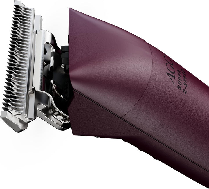 23330 Professional AGC Super 2-Speed Horse Clipper with Detachable Blade - Cool & Quiet Running Design - Includes Ultra Edge Size T-84 Blade for Complete Horse Grooming - Burgundy