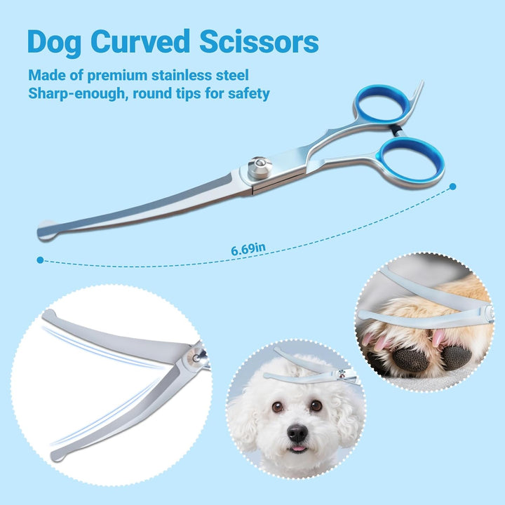 4 in 1 Dog Grooming Scissors,Premium Dog & Cat Grooming Scissors Kit with Safety round Tips,Professional Thinning Shears Pet Shears for Pet Supplies