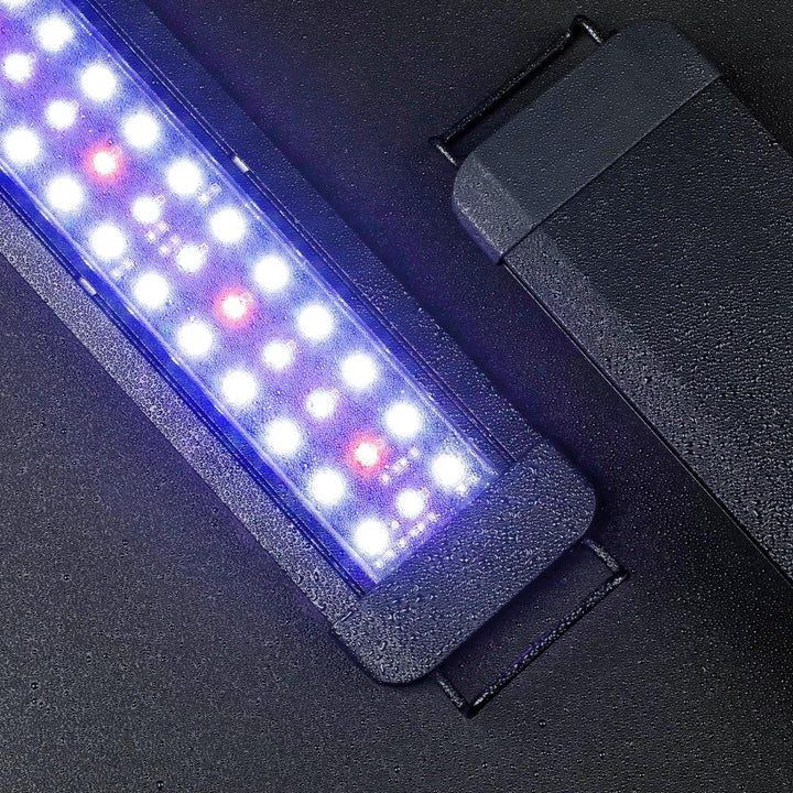 11W Aquarium LED Light for 12 to 18 Inch Fish Tanks Extendable Fish Tank Light with Full Spectrum Brilliant White Blue Red Lights with Daytime & Night Modes and Adjustable Brightness