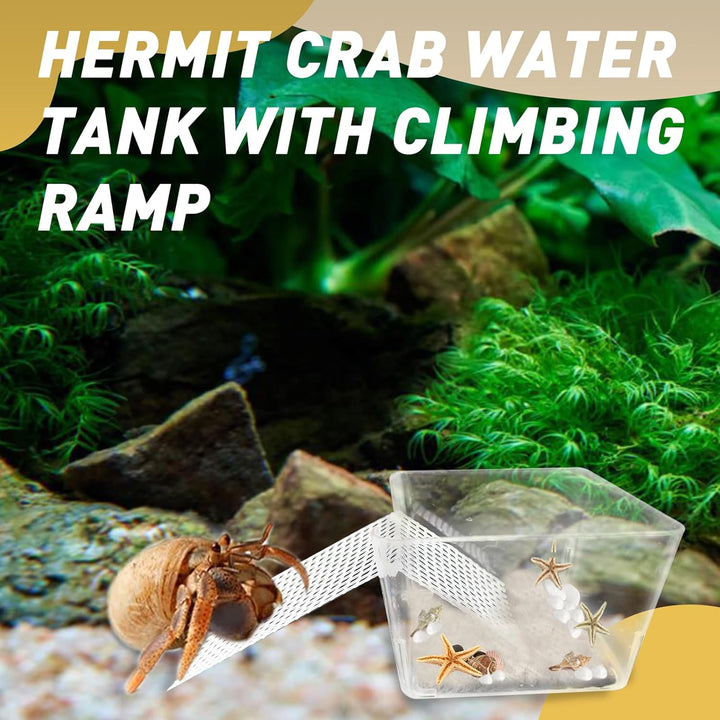 2 Packs Hermit Crab Pool - Ideal Hermit Crab Tank Combination - Pool with Cuttable Climbing Ramp