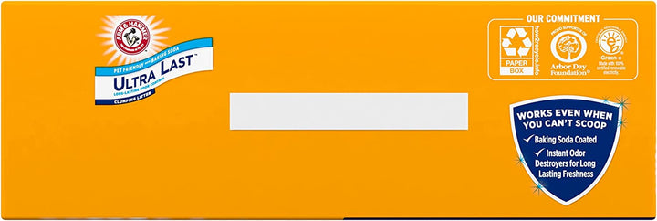 Ultra Last Clumping Cat Litter Unscented Multicat 18 Lbs. Pet Friendly with Baking Soda Odor Control Litter