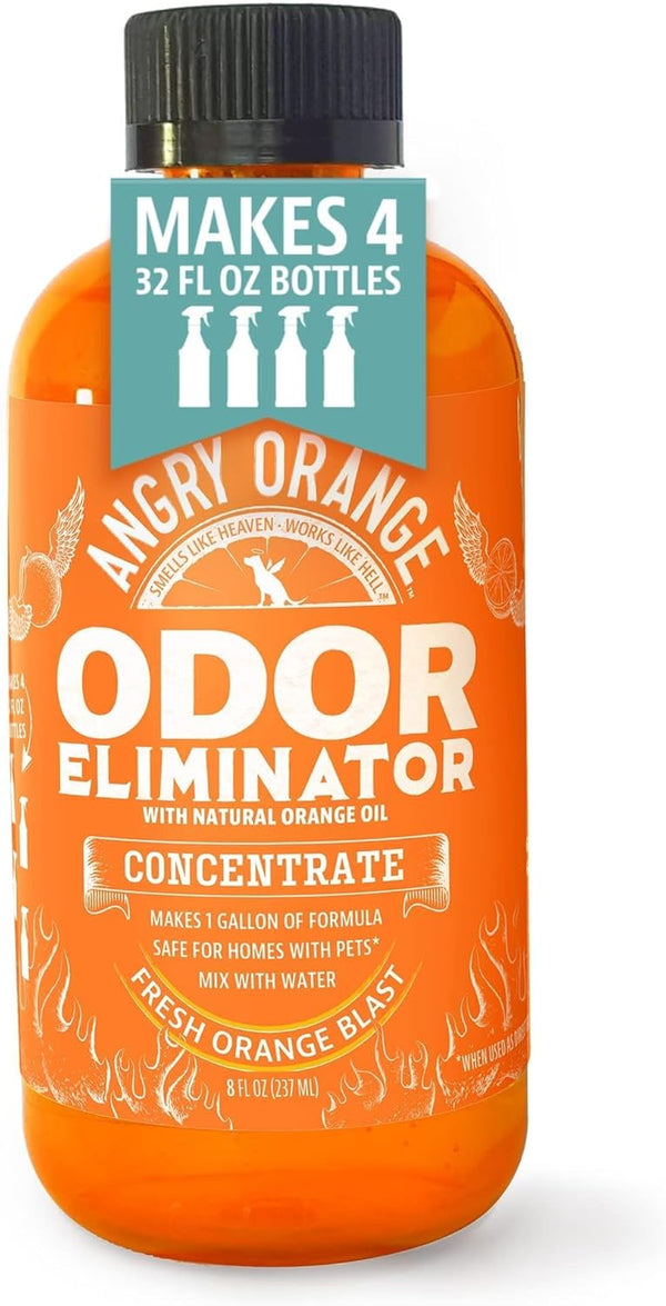 Pet Odor Eliminator for Home - 8Oz Dog and Cat Pee Smell Remover for Carpet, Grass, Tile and Furniture - Citrus Concentrate, Makes 128Oz of Liquid