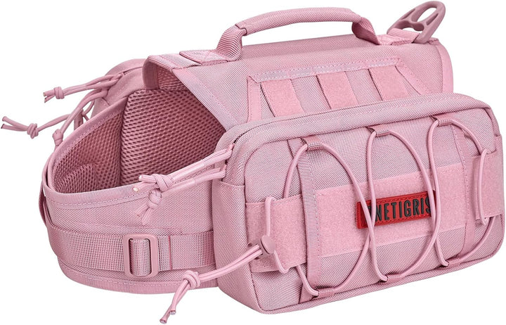 Dog Backpack for Medium & Large Dogs, Mammoth Nylon Dog Pack Tactical Backpack Harness with Side Pockets for Hiking Walking Training Running