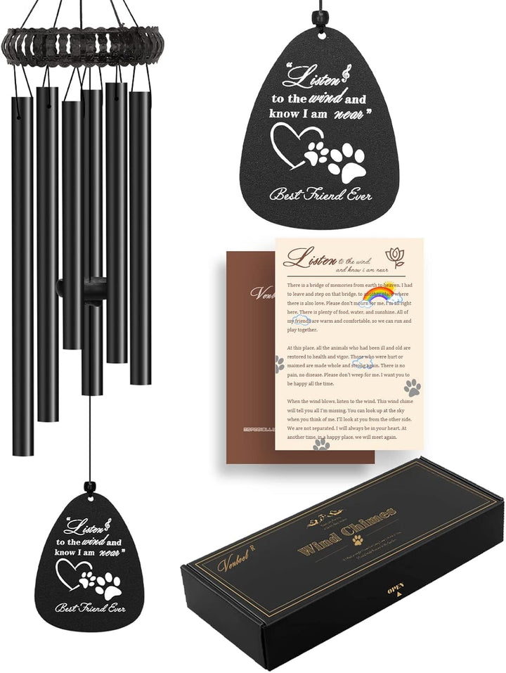 Dog Memorial Gifts, 28" Pet Memorial Wind Chimes, Loss of Dog Sympathy Gift, Pet Loss Passing Away Remembrance Bereavement Gift