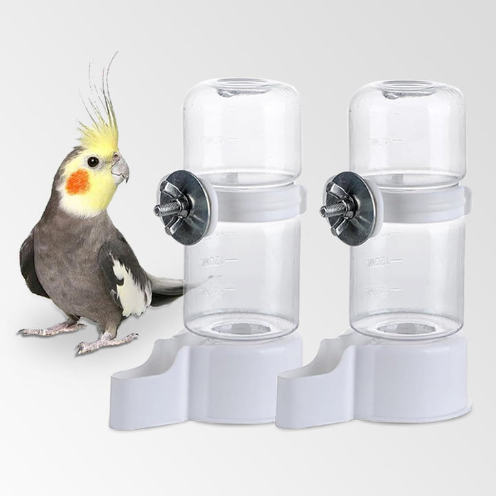 Automatic Pet Bird Water Feeder, Water Dispenser for Cage, Bird Cage Suspended Automatic Pet Water Feeder, Parrot Feeders for Parakeet Budgie Cockatiel Lovebirds Canary Finch