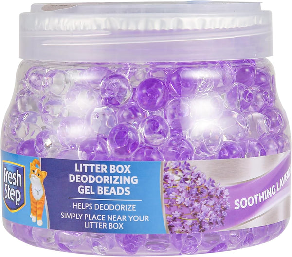 Litter Box Deodorizing Gel Beads in Soothing Lavender Scent - Pet Odor Neutralizing Beads for Pet Smells from Litter Box - 12 Ounce