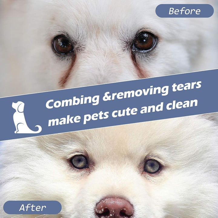 10 Pieces Tear Stain Remover Comb Dog Flea Comb Pet Grooming Comb Stainless Steel Teeth with Plastic Handle for Medium and Small Dogs Cats Removing Flea Dandruff Flakes and Stain