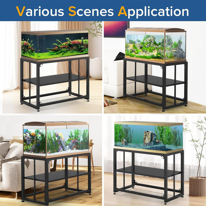 Fish Tank Stand 40 Gallon, Metal Aquarium Stand 36.5" L X 18.5" W*29.5”H, Double-Layer Storage Design, Suitable for Home and Office Use, 660LBS Capacity, Black (Tank Not Included)