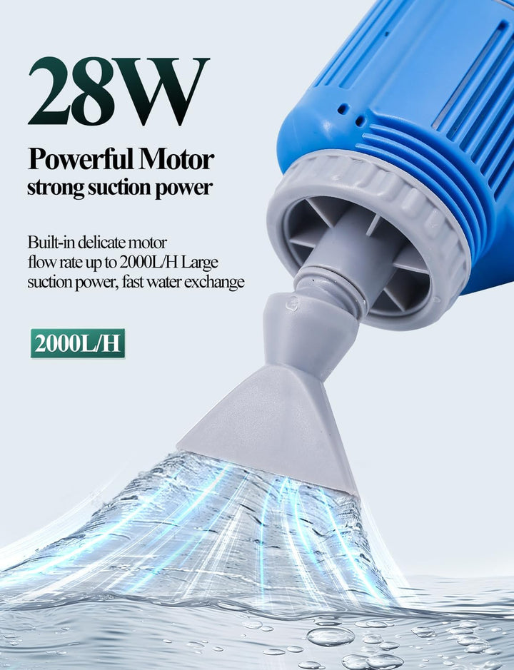 Aquarium Gravel Cleaner - Electric Automatic Removable Vacuum Water Changer Sand Algae Cleaner Filter Changer 110V/28W