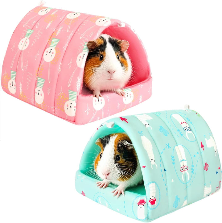 2 Pack Guinea Pig Hideout,Guinea Pig Bed Washable Small Animal House Cage Accessories for Mouse Chinchillas Hamsters Hedgehogs Ferrets Bearded Dragons and Rats