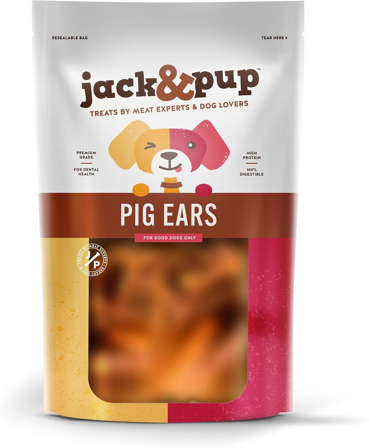 Natural Half Pig Ears for Dogs Large, Pigs Ears for Dogs - Premium Dog Ear Treat - Dog Chew Treats for Large and Small Breeds (18 Pack)