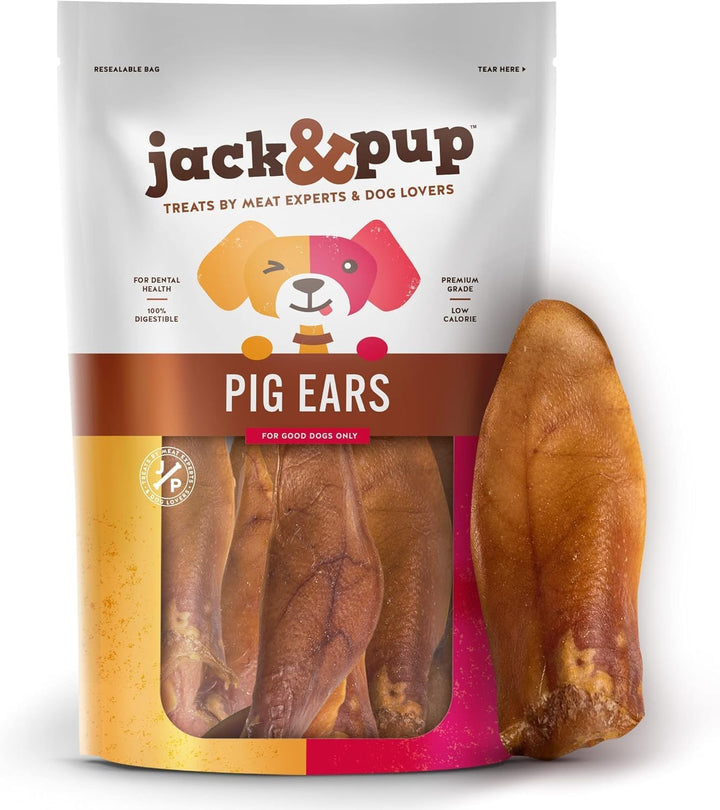 Natural Half Pig Ears for Dogs Large, Pigs Ears for Dogs - Premium Dog Ear Treat - Dog Chew Treats for Large and Small Breeds (18 Pack)