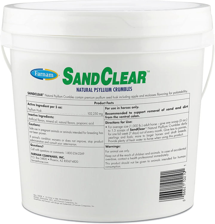 Sandclear Psyllium Crumbles Supplement for Horses, Helps Remove Sand from Colon & Supports Digestive Health, Apple/Molasses Flavor, 10 Lbs.