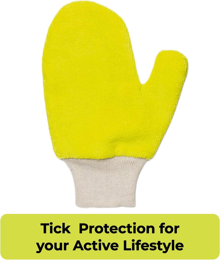 Yellow Tick Removal Glove for Humans & Pets - Safely Remove Ticks Effortlessly, Chemical-Free, Durable, Portable Tick Management Tool for Outdoor Adventures & Everyday Use
