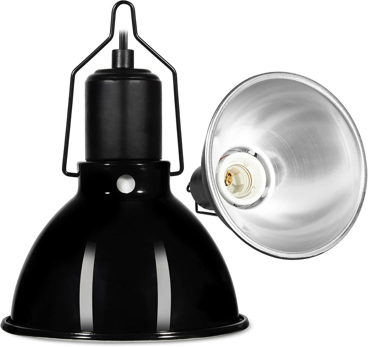 5.5Inch Deep Dome Reptile Heat Lamp Reptile Light Fixture UVB Light Fixture Max 100W for Bearded Dragon, Turtles, Snake and Lizard Terrarium