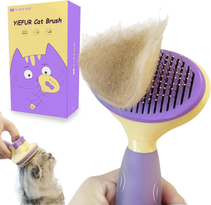 Cat Hair Brush,Cat Brush for Shedding,Soft Silicone Self Cleaning Brushes for Short and Long Haired Cats for Grooming and Shedding