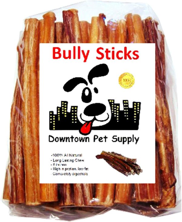 Bully Sticks for Dogs - Natural 6 Inch Beef Chews, Odor-Free & Rawhide-Free, Long Lasting Dog Treats for Aggressive Chewers - Healthy, Safe & Delicious Chews Dogs Love (10 Pack)
