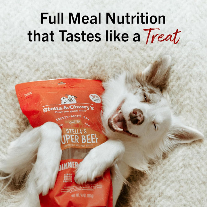 Freeze-Dried Raw Dinner Patties - Beef Recipe - High Protein Grain-Free Puppy & Dog Food - Perfect for Picky Eaters - 25 Oz