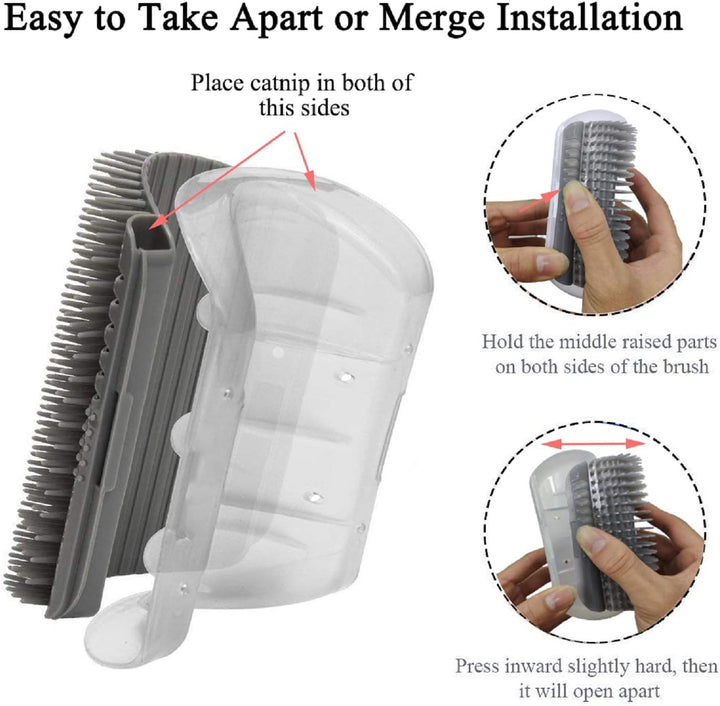 Cat Corner Scratcher Self Groomer with Catnip, 2 Pack Softer Cat Face Scratchers Wall Corner Grooming Massage Combs for Long & Short Fur Cats