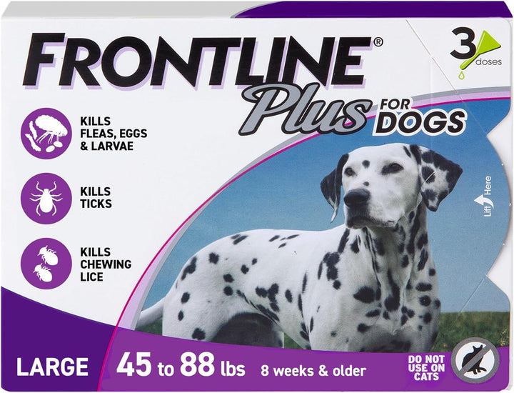 plus Flea and Tick Treatment for Large Dogs up to 45 to 88 Lbs. 3 Treatments