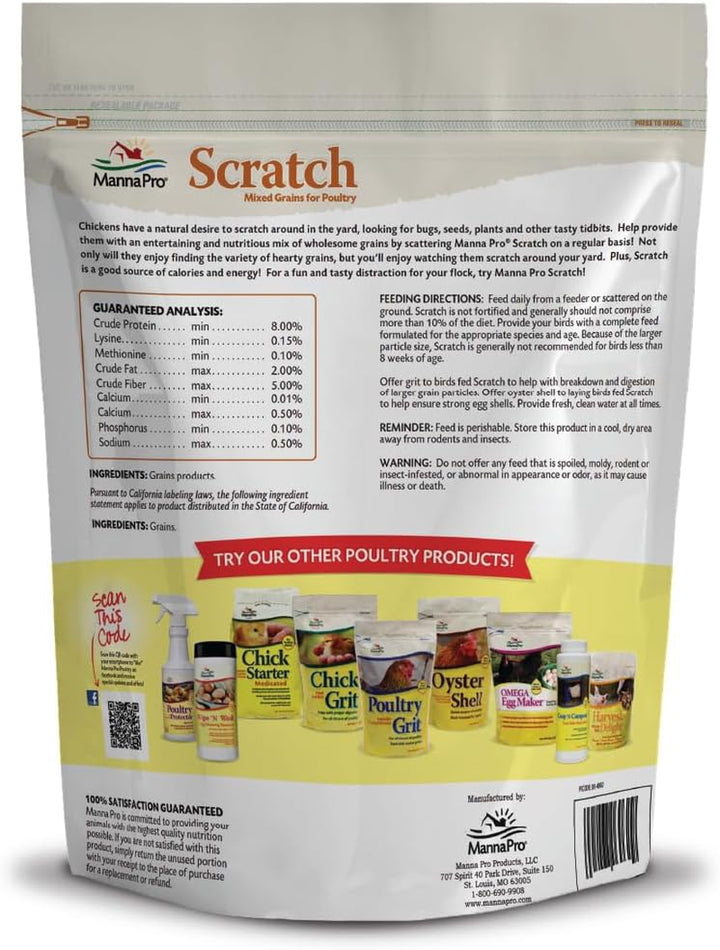 Ultimate Chicken Scratch Feed, Nutrient-Rich Scratch Grain Treat for Chickens and Poultry, Natural Multigrain Blend for Backyard Flocks and Laying Hens, Made in USA, 10 Lb Bag