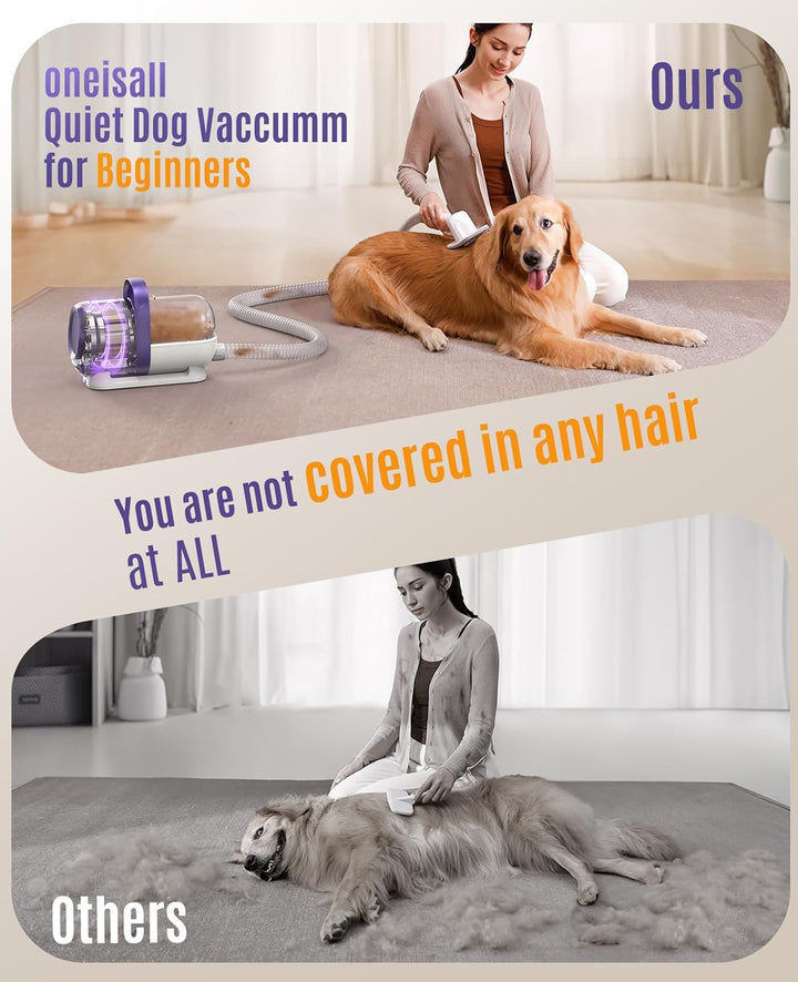Dog Hair Vacuum & Dog Grooming Kit/Low Noise Dog Grooming Vacuum12Kpa,Dog Vacuum for Shedding Grooming for Pet Hair&Home Cleaning