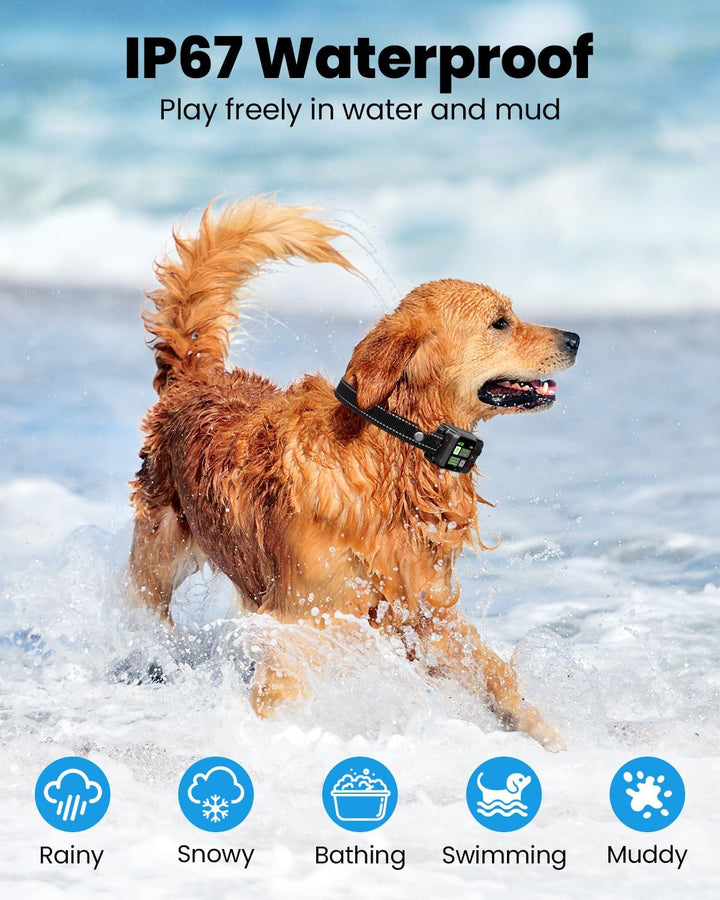 GPS Wireless Dog Fence, Electric Fence Collar for Dogs, Circular Containment System, Radius Range 49-6561 Ft, Adjustable Training Measures, Rechargeable, Waterproof | for Outdoor Use Only