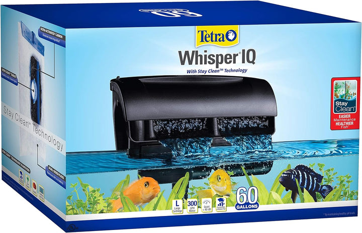 Whisper IQ Power Filter 20 Gallons, 130 GPH, with Stay Clean Technology