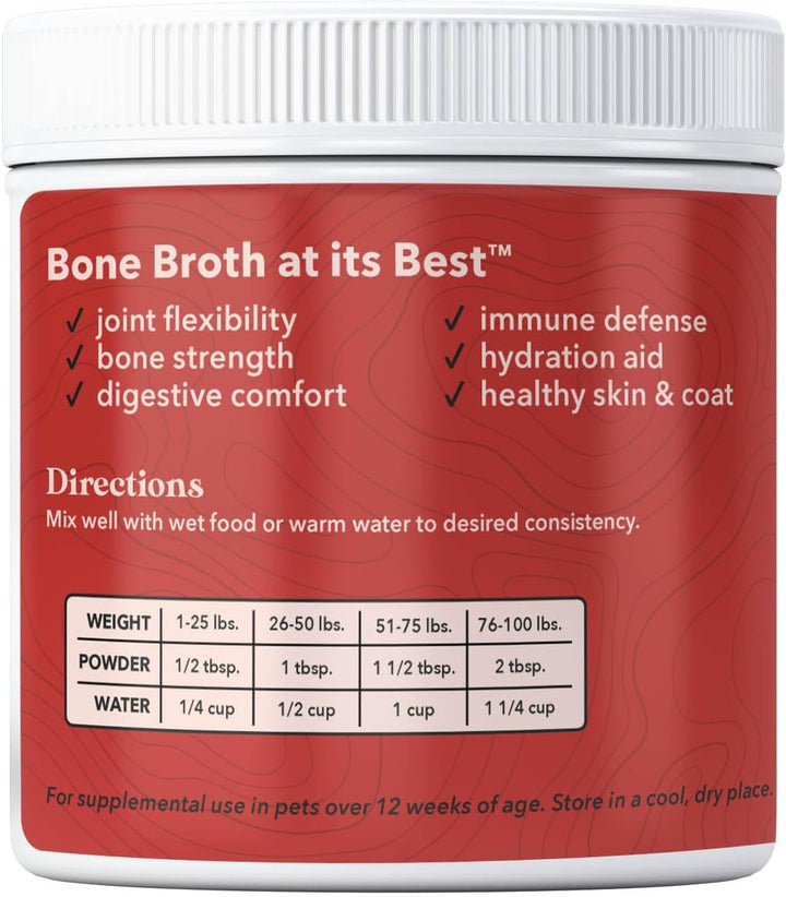 Premium Beef Bone Broth for Dogs – High Protein + Collagen Enhanced with Mushroom Blend for Strong Bones, Joint Flexibility, Digestive Comfort, and Immune Support - Natural Dog Food Topper