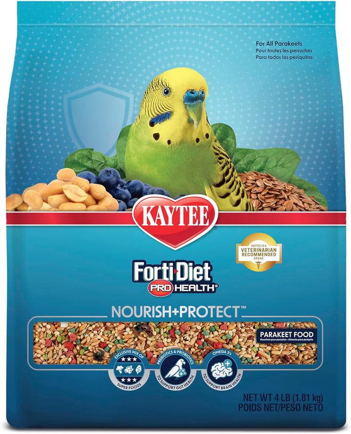Forti-Diet Pro Health Nourish+Protect Parakeet Food, Comprehensive Nutrition Backed by Science, Digestive Health, Immune Support, 2 Pounds