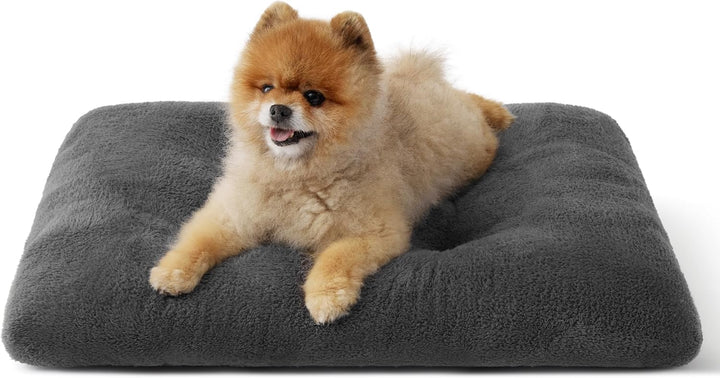 Washable XL Dog Bed for Crate for Extra Large Dogs, Comfort Fluffy Plush Pet Pillow Bed Kennel Pad with Non-Slip Bottom, Machine Washable Pet Sleeping Mat, 41"X27", Gray