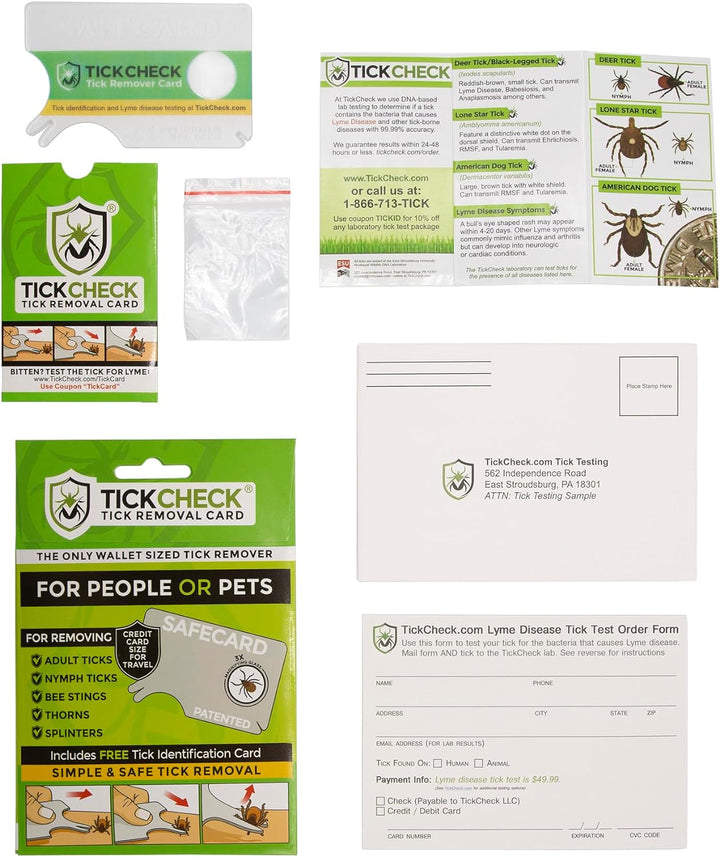 Tick Remover Card - Wallet Sized Tick Removal Tool with Free Tick ID Card & Testing Information - for People, Dogs, Cats (1)