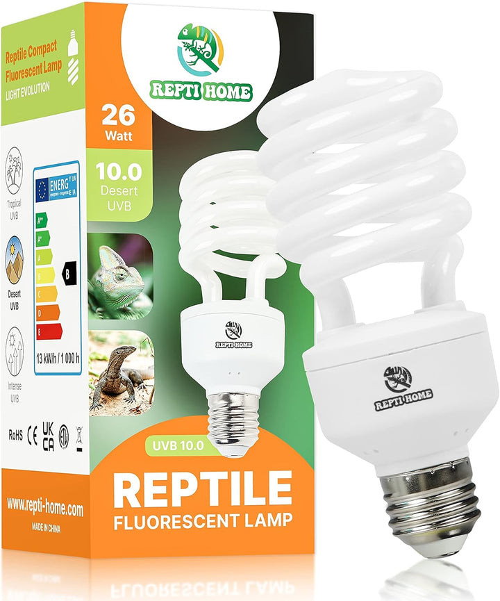 UVB Reptile Light 5.0, 13W Tropical and Sub-Tropical UVA UVB Bulb for Reptiles, Tropical Terrarium Compact Fluorescent Lamp, Reptile UVB Light Bulb for Chameleons, Iguanas and Turtles