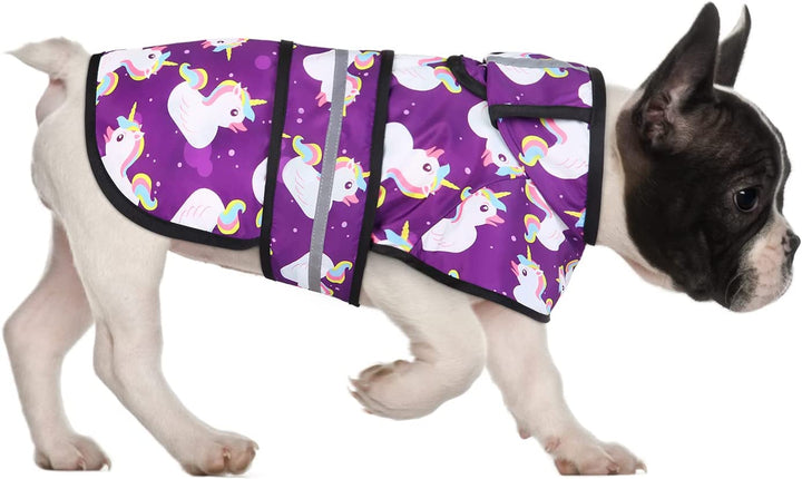 Dog Raincoat Jacket Reflective Adjustable Hooded Pet Poncho Rain Coat with Leash Hole for Small to X-Large Dogs Yellow - L