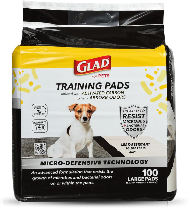 for Pets Black Charcoal Puppy Pads, 23"X23" Disposable Pee Pad That Absorbs & Neutralizes Urine Instantly, Activated Carbon Training Pads for Dogs - 100 Count