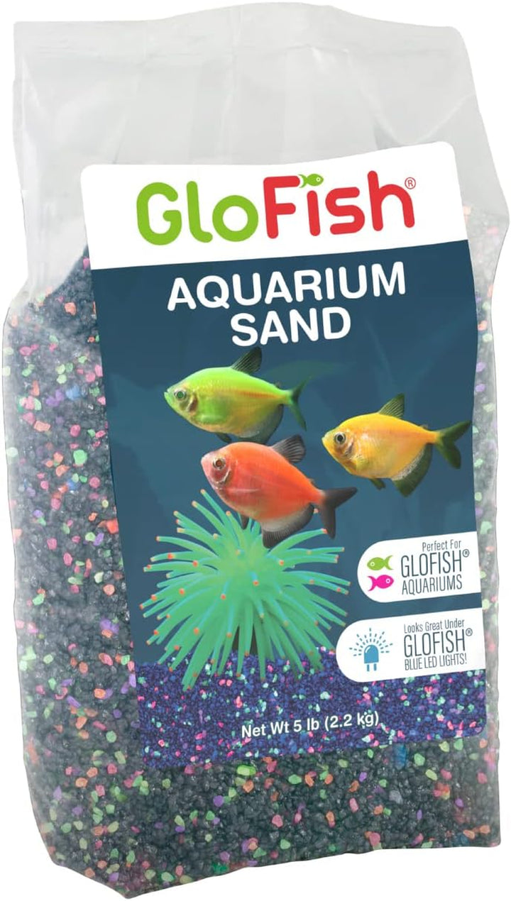Aquarium Sand 5 Pounds, Black with Highlights, Complements Tanks and Décor, (AQ-78485)