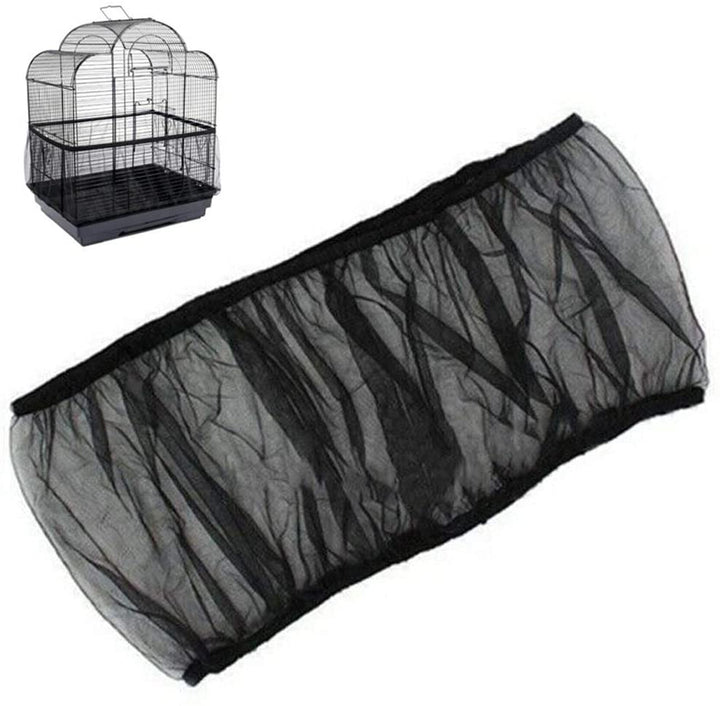 Universal Bird Cage Seed Catcher,Seed Catcher Guard Net Cover,Parrot Nylon Mesh Net Cover,Soft Airy Cage Net Stretchy Skirt for round Square Cage