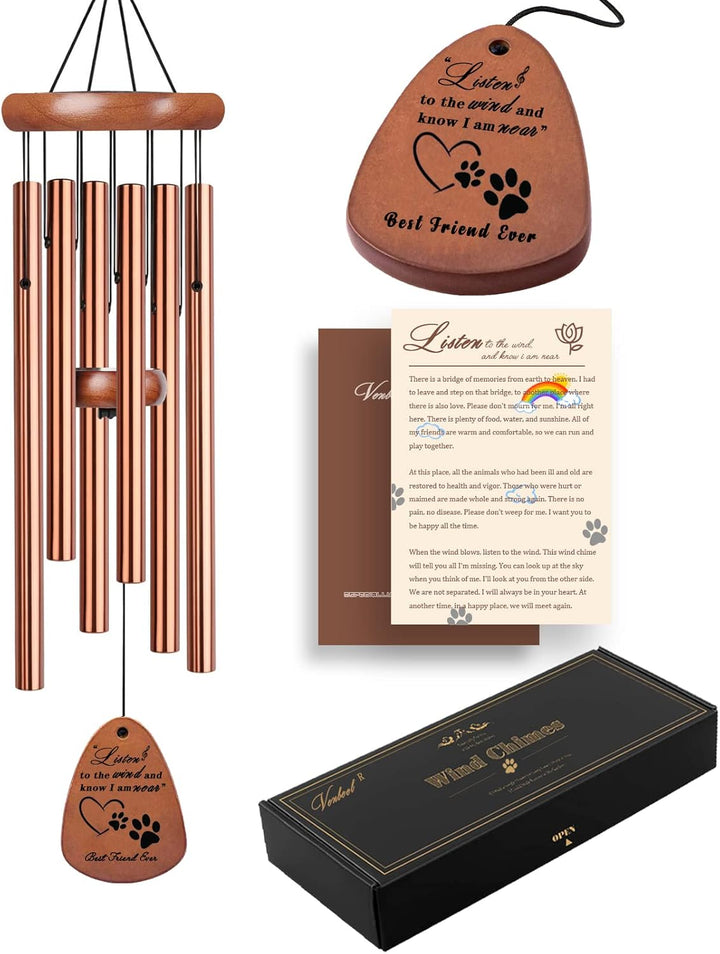 Dog Memorial Gifts, 28" Pet Memorial Wind Chimes, Loss of Dog Sympathy Gift, Pet Loss Passing Away Remembrance Bereavement Gift