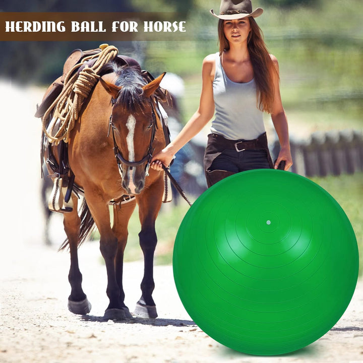2 Pcs 40 Inch Horse Ball for Play Large Horse Big Equine Herding anti Burst Dog Ball Soccer Giant, Pump Included(40 Inch,Green, Blue)