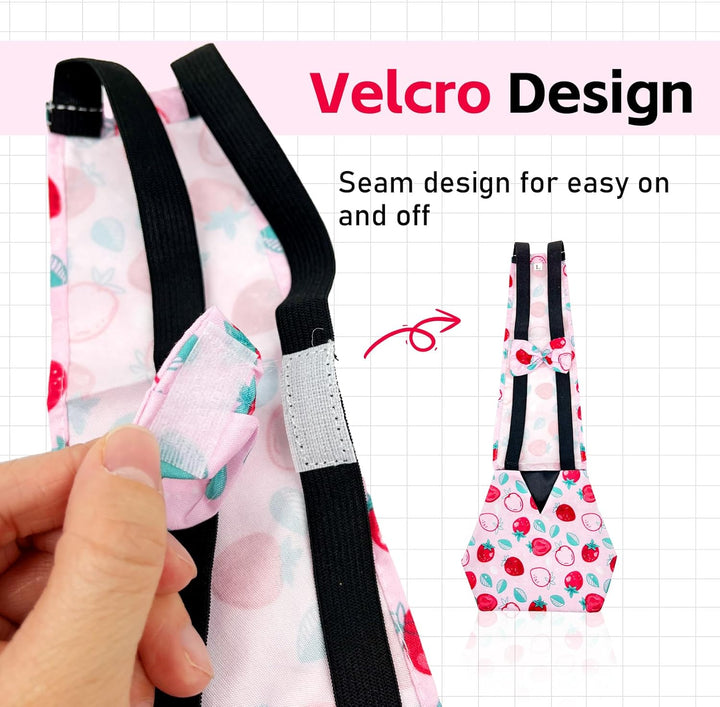 3 Pieces Chicken Diapers for Hens Pet Duck Diapers Reusable Chicken Diapers Chicken Clothes Accessories with Bow Tie for Poultry (M)