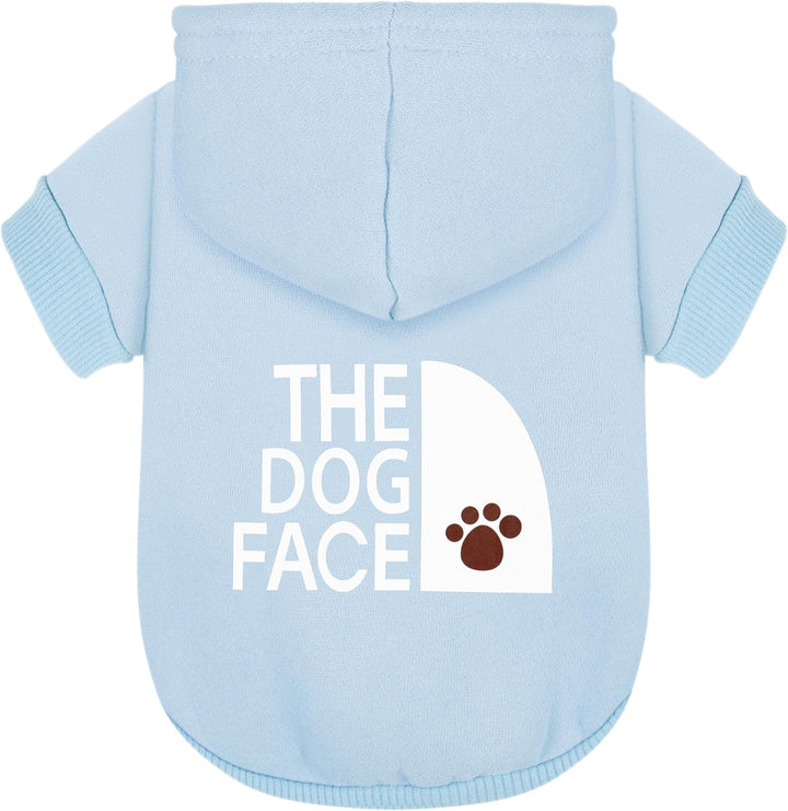 Blue Chihuahua Dog Hoodie: Keep Your Pup Warm and Stylish with a 'The Dog Face' Printed Sweatshirt, Pet Clothes, and Sweater Coat All in One - Perfect for Winter and Cool Summer Nights! M
