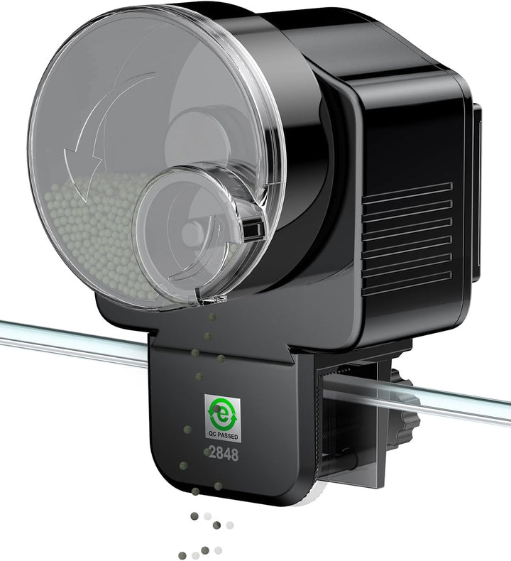 Automatic Fish Feeder for Aquarium, Auto Vacation Timer for Tank 60 Ml Adjustable Fish Food Dispenser for Pellets Strips, Battery Operated (Battery Not Included)