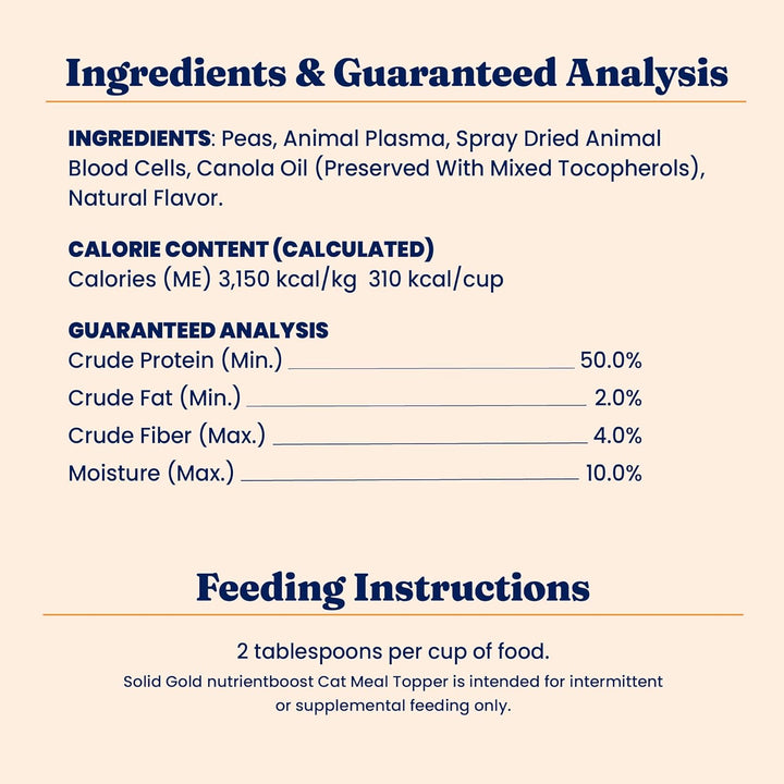 Nutrientboost™ Cat Food Toppers for Cats - High Protein Meal Topper & Crunchy Cat Treats for Indoor Cats W/Vitamins, Minerals & Amino Acids for Gut Health & Immune Support - All Ages - 1Lb