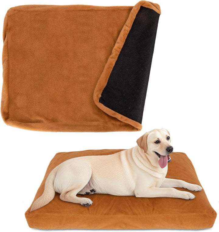 Faux Fur Dog Bed Covers – Ultra Soft Rose Velvet, Removable & Washable, Cozy & Durable,Large Pet Bed Cover Only (No Filling) – Gray, (Rose Velvet Dark Gray, 36" L X 24" W X 4" Th)