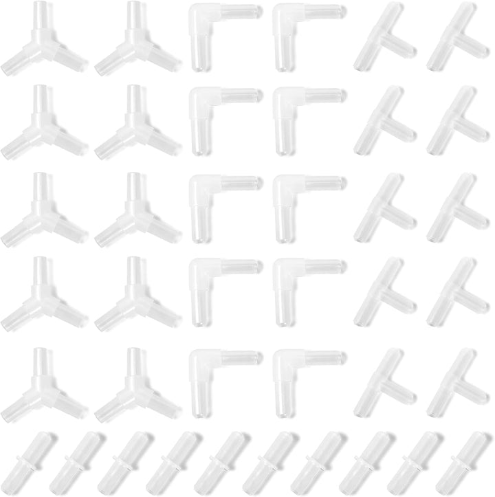 Aquarium Airline Tubing Connector, Fish Tank Air Pump Connector, Plastic, 40Pcs