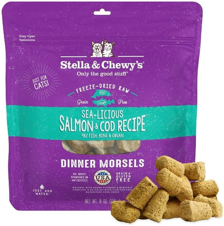 Freeze-Dried Raw Cat Dinner Morsels - Premium Chicken Recipe with 98% Cage-Free Meat & Organs - Natural Grain-Free Cat & Kitten Food - Made in USA - 3.5 Oz